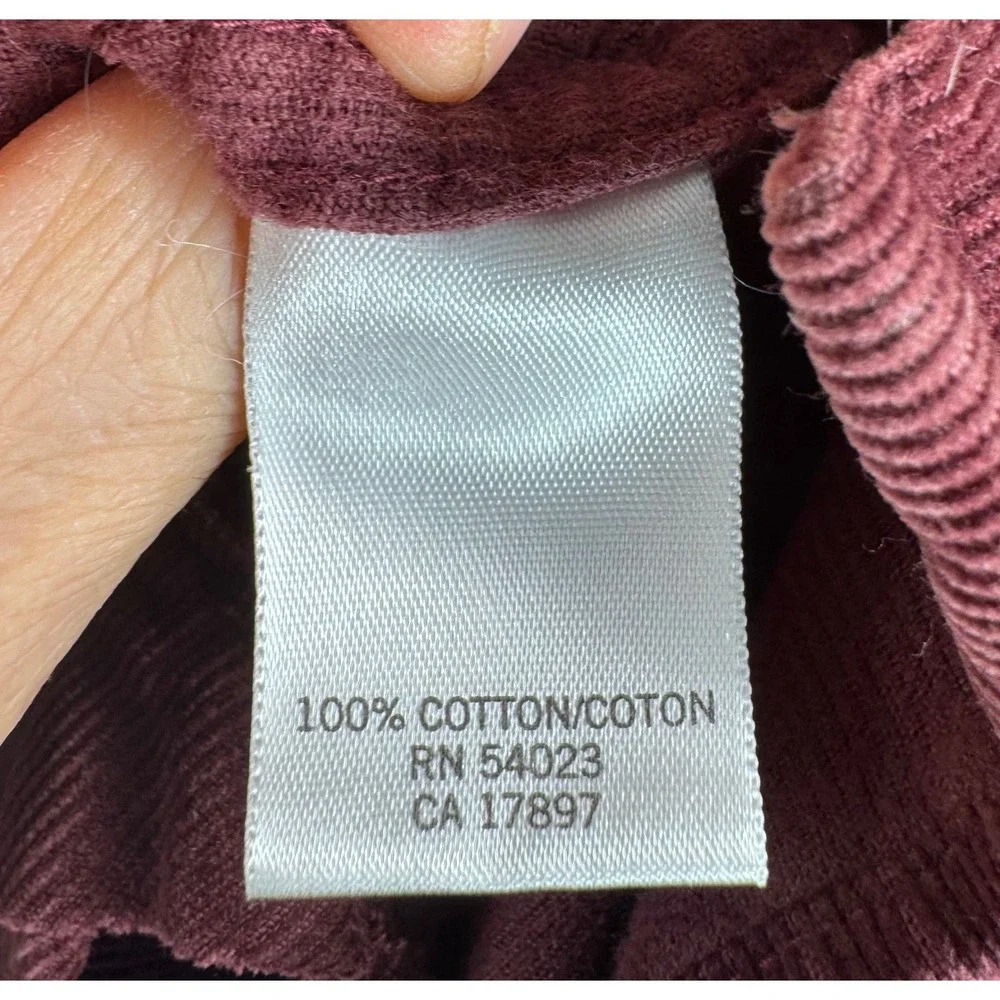 Banana Republic Burgundy Corduroy Long Sleeve Button shirt sz‎ XL preppy